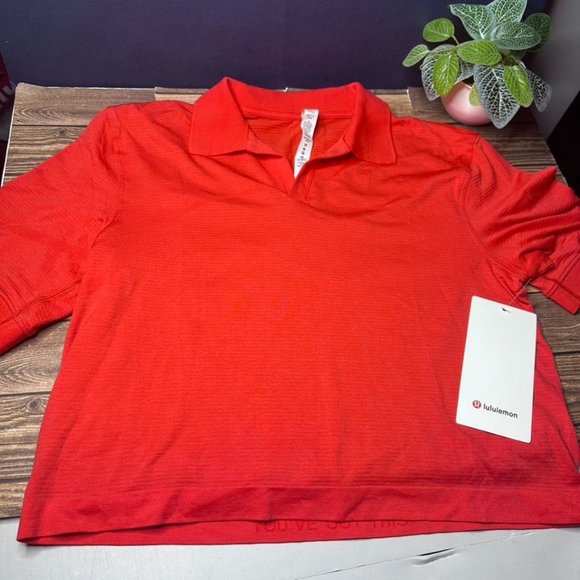 Lululemon Swiftly Tech Relaxed Fit Polo Shirt NWT Size 6 (Hot Heat/Red Glow) - Picture 5 of 11